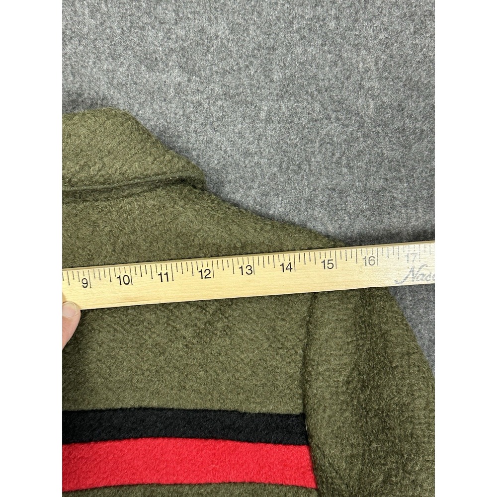 OpenBox Long Wool Blend Coat Olive Green Stripe Detail Medium - Picture 7 of 11